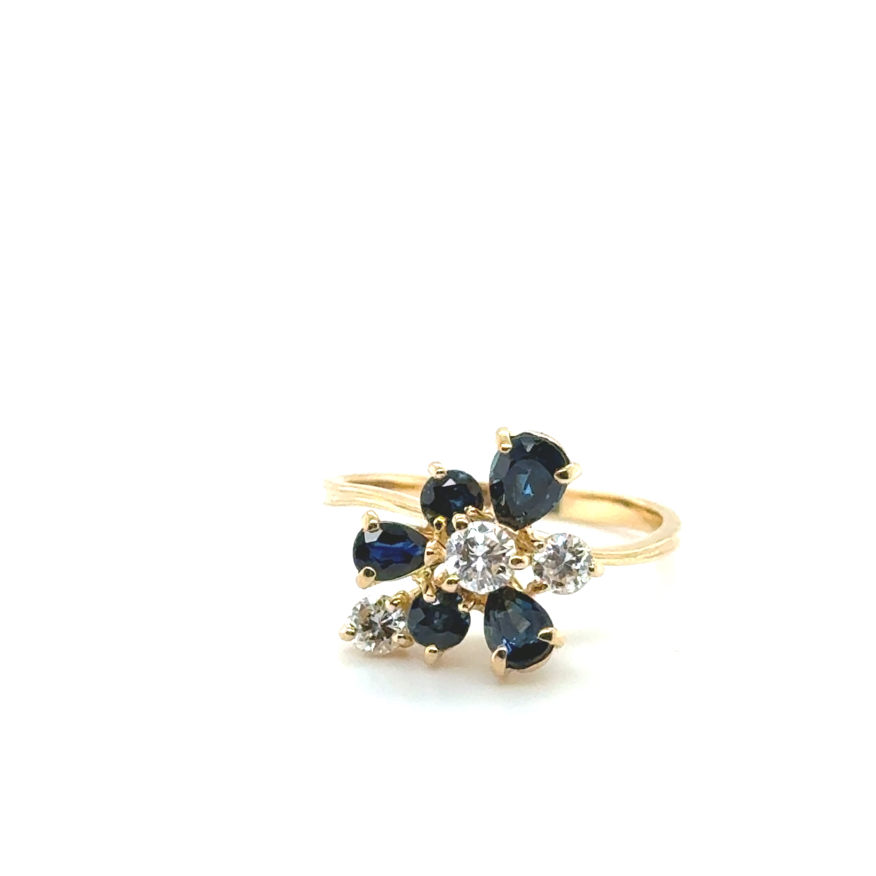 Bague Vintage Or Jaune - Saphirs et Diamants
