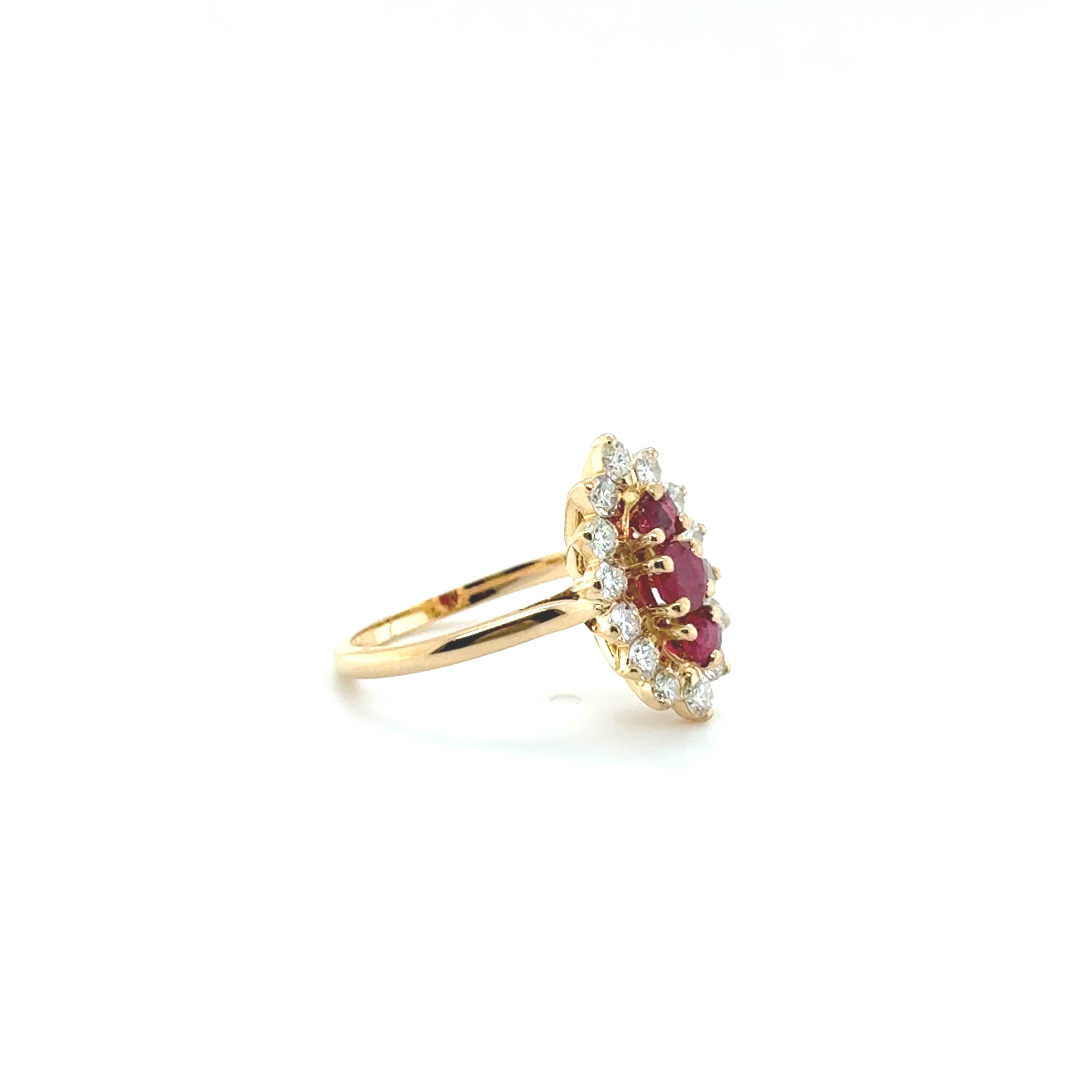 Bague Marquise Or jaune - Rubis et Diamants