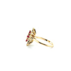 Bague Marquise Or jaune - Rubis et Diamants