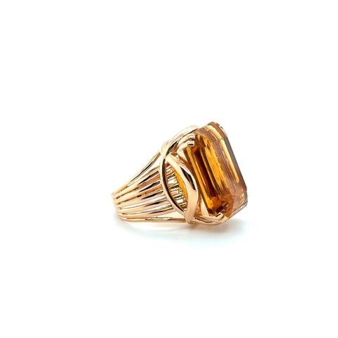 Bague or rose - Quartz fumé