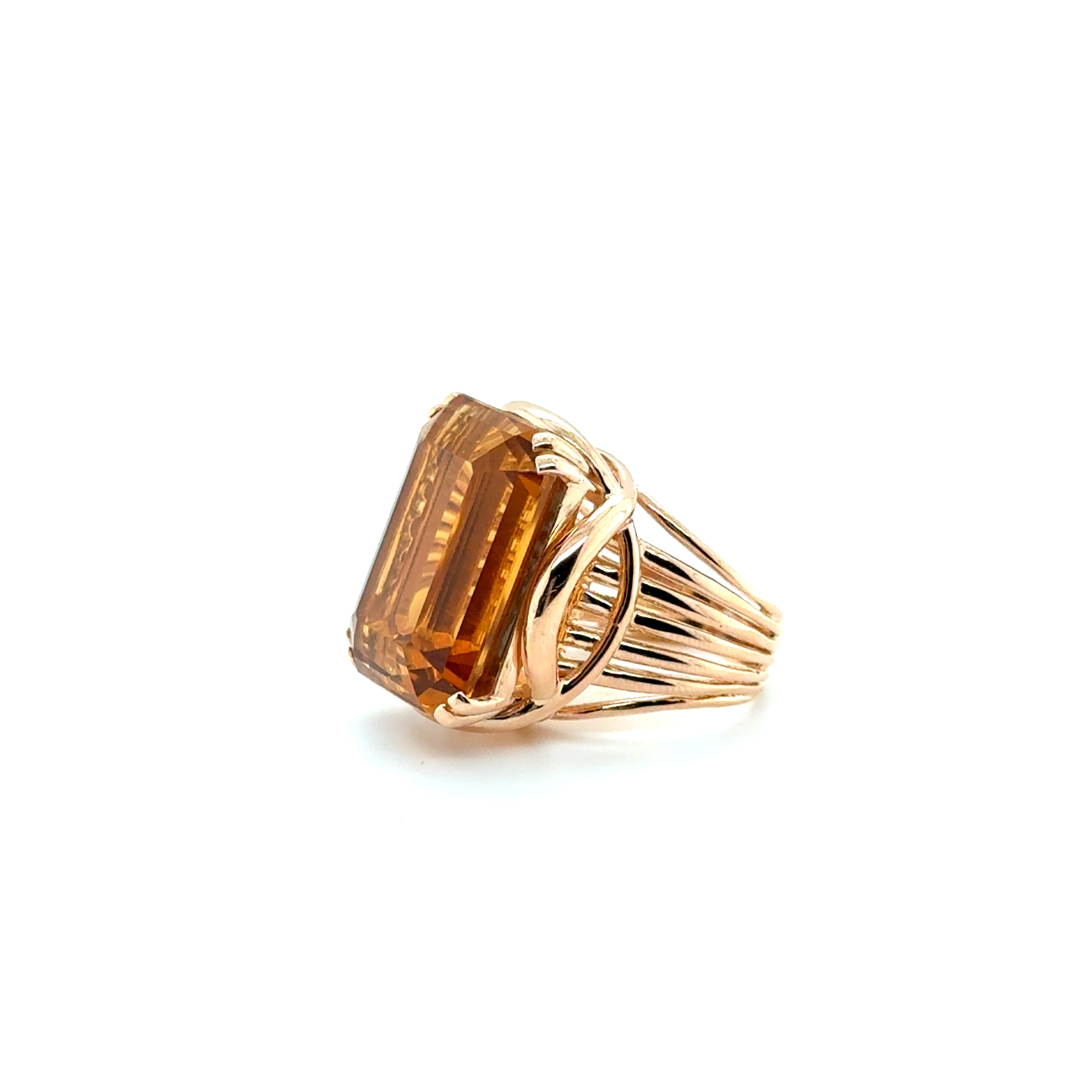 Bague or rose - Quartz fumé