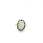 Bague Or blanc - Opale et Diamants