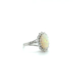 Bague Or blanc - Opale et Diamants
