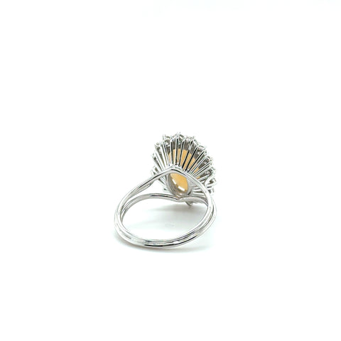 Bague Or blanc - Opale et Diamants