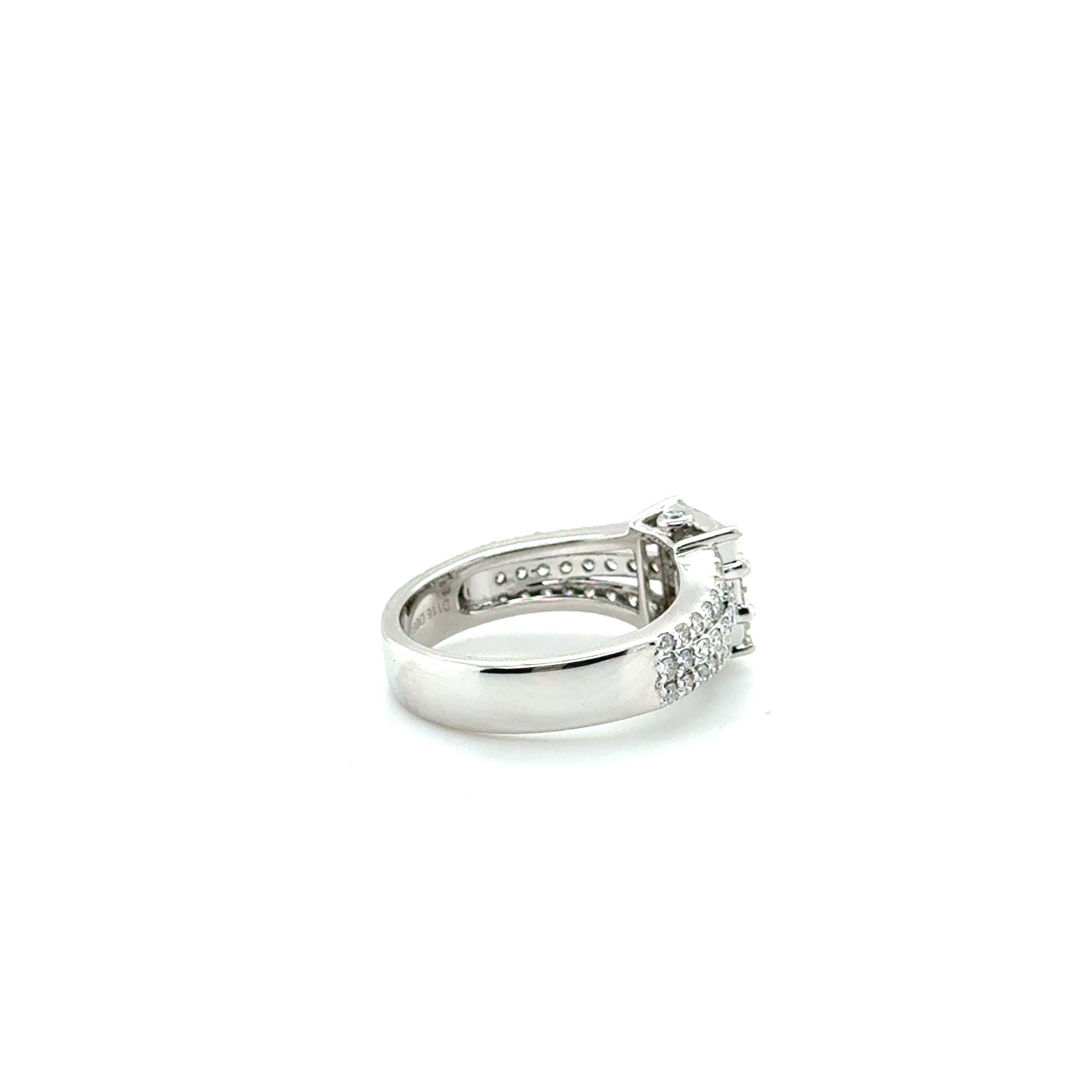 Bague Or Blanc - Diamants Baguette