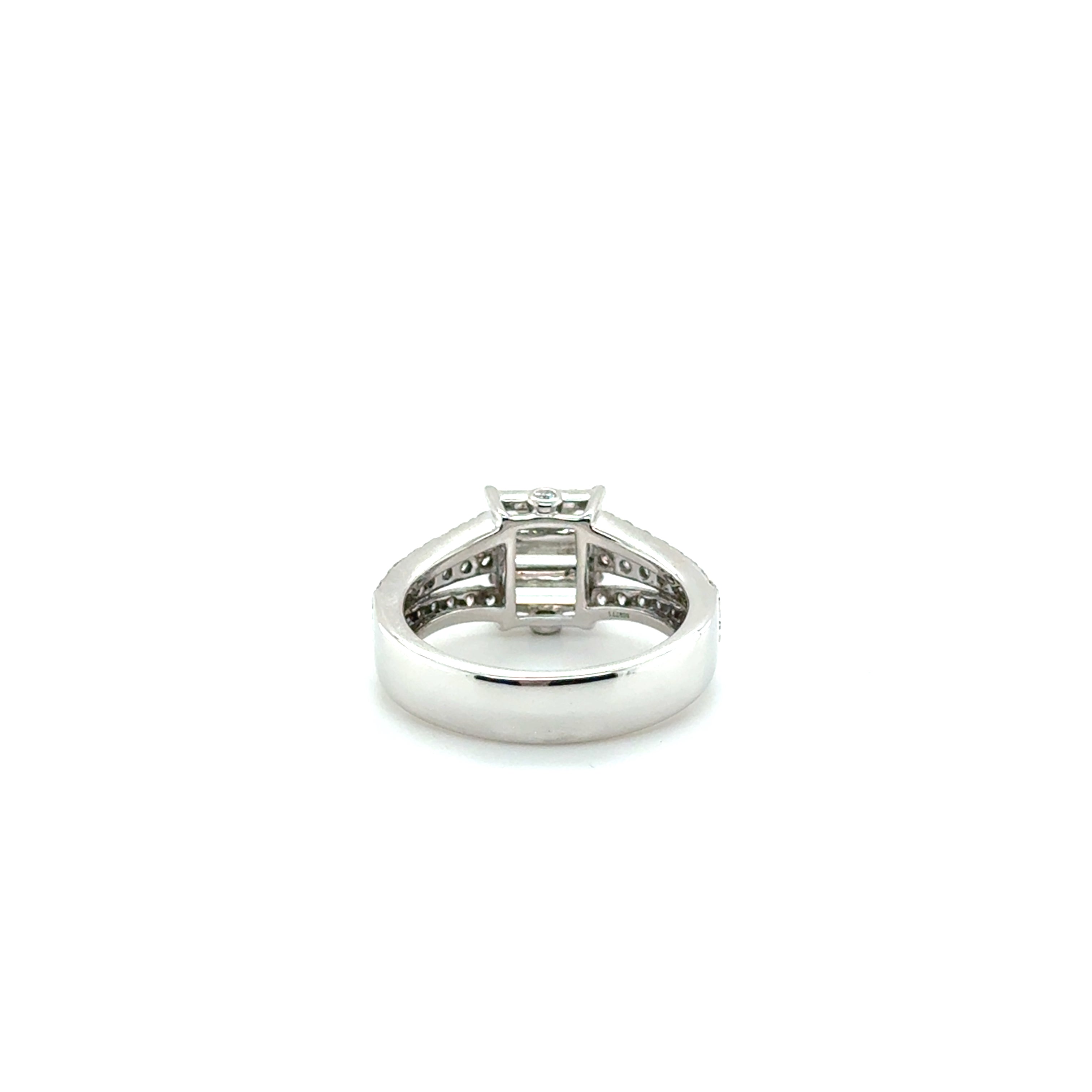 Bague Or Blanc - Diamants Baguette