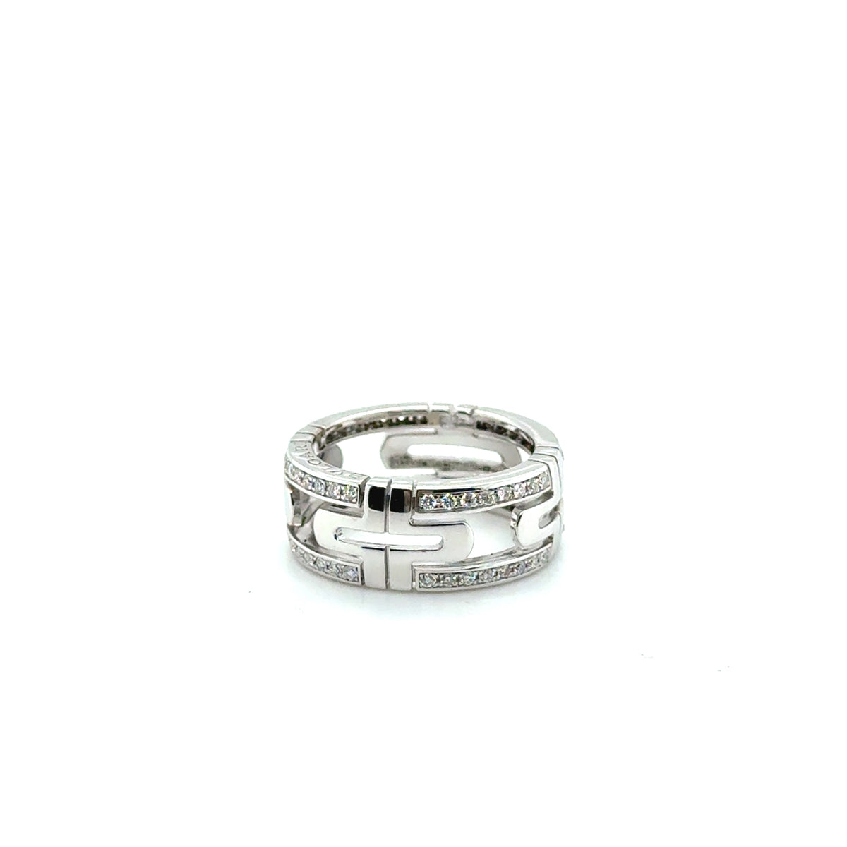 Bulgari - Bague or blanc et diamants - Modèle Parentesi