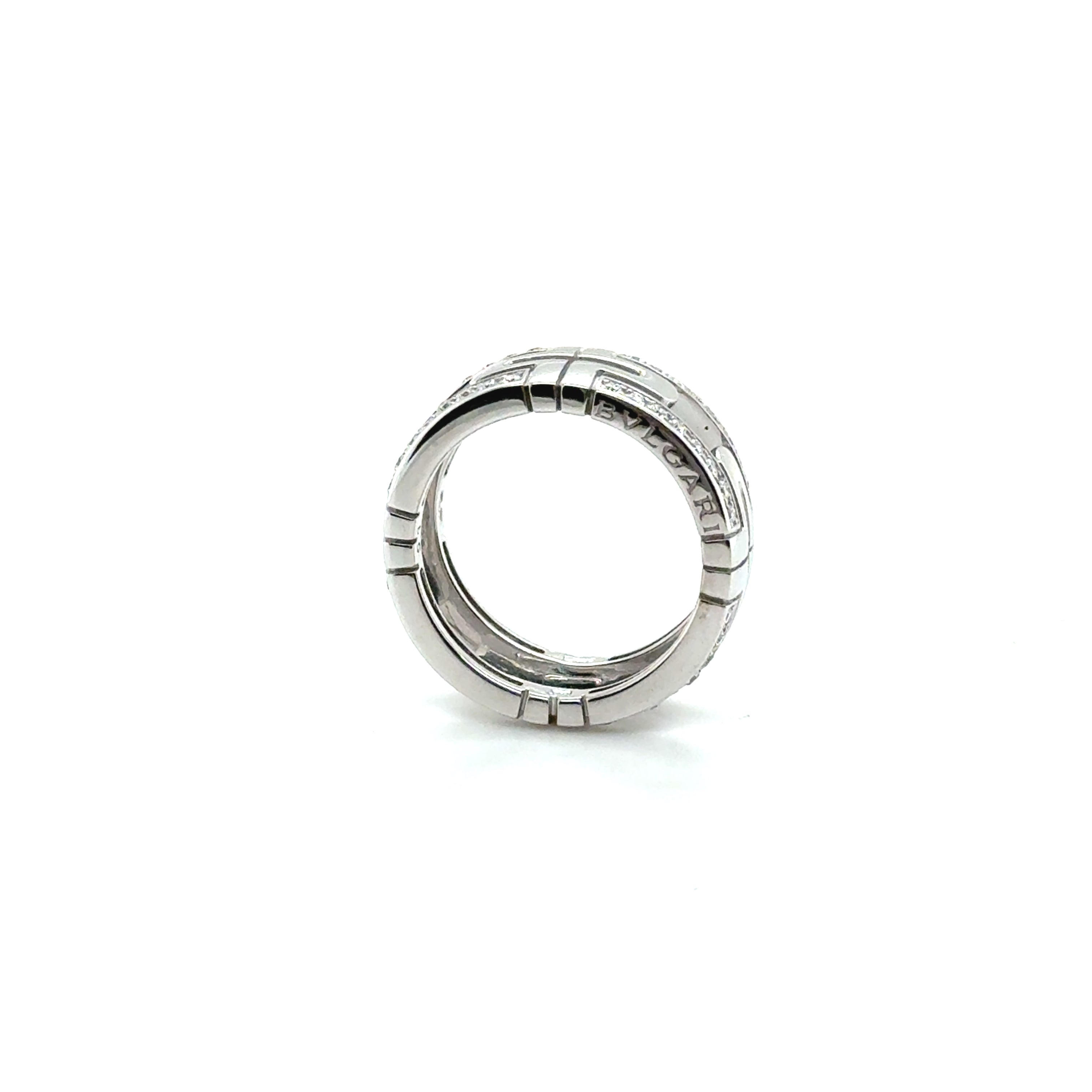 Bulgari - Bague or blanc et diamants - Modèle Parentesi