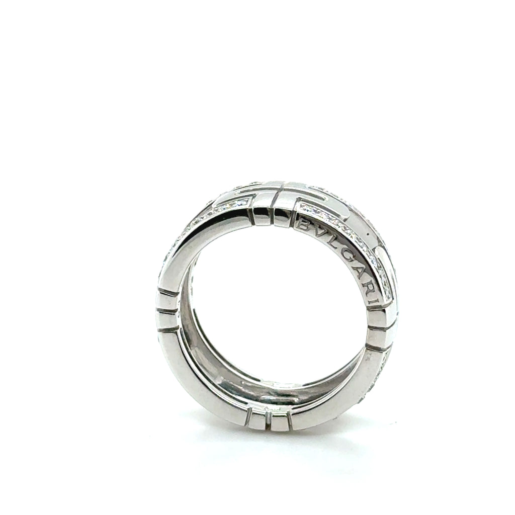 Bulgari - Bague or blanc et diamants - Modèle Parentesi