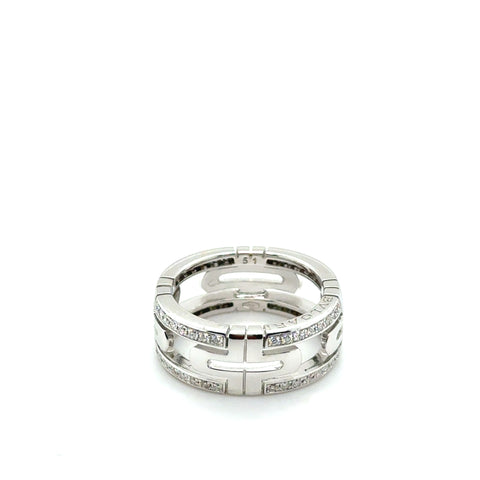 Bulgari - Bague or blanc et diamants - Modèle Parentesi