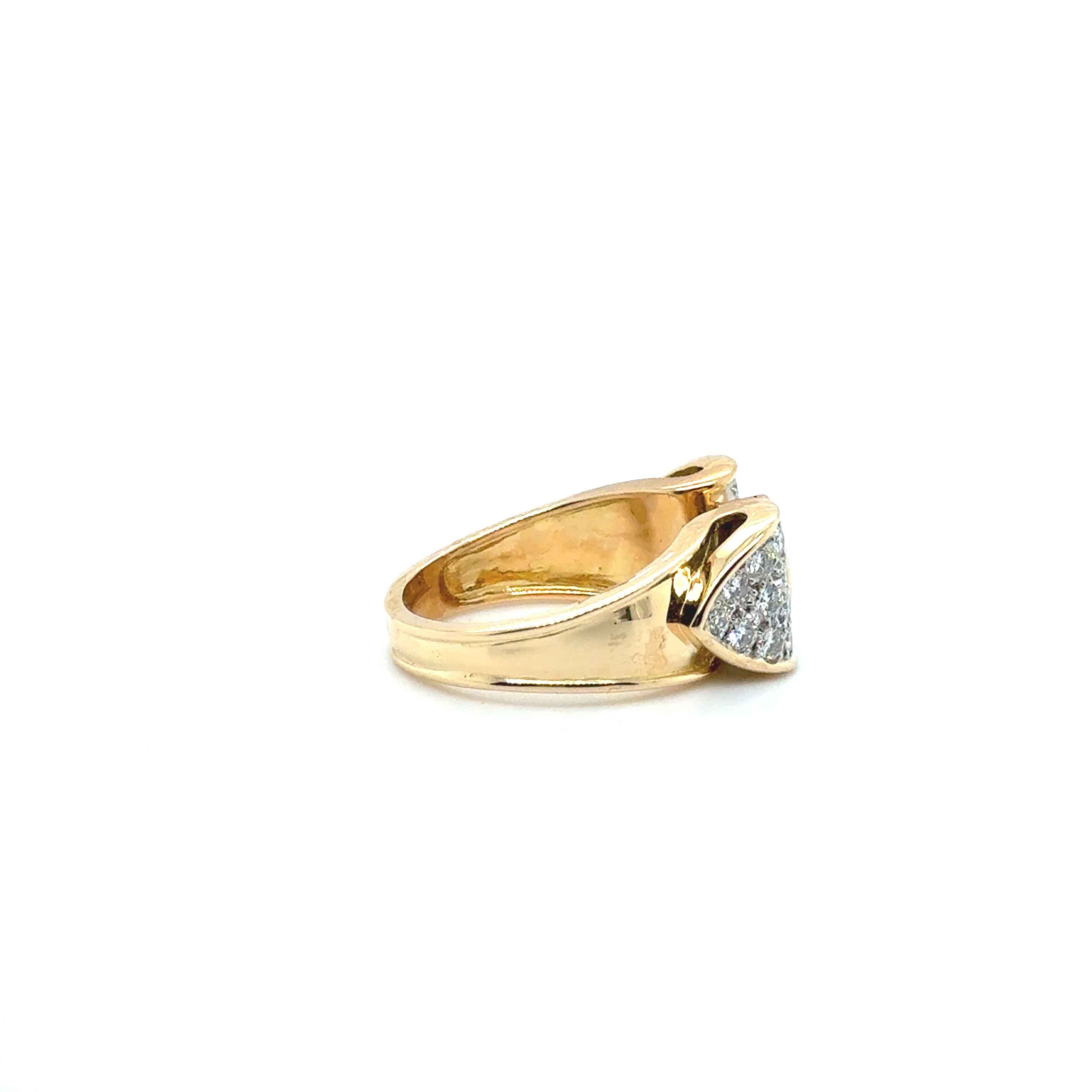 Bague Noeud Vintage - Or jaune -Platine - Saphir et Diamants