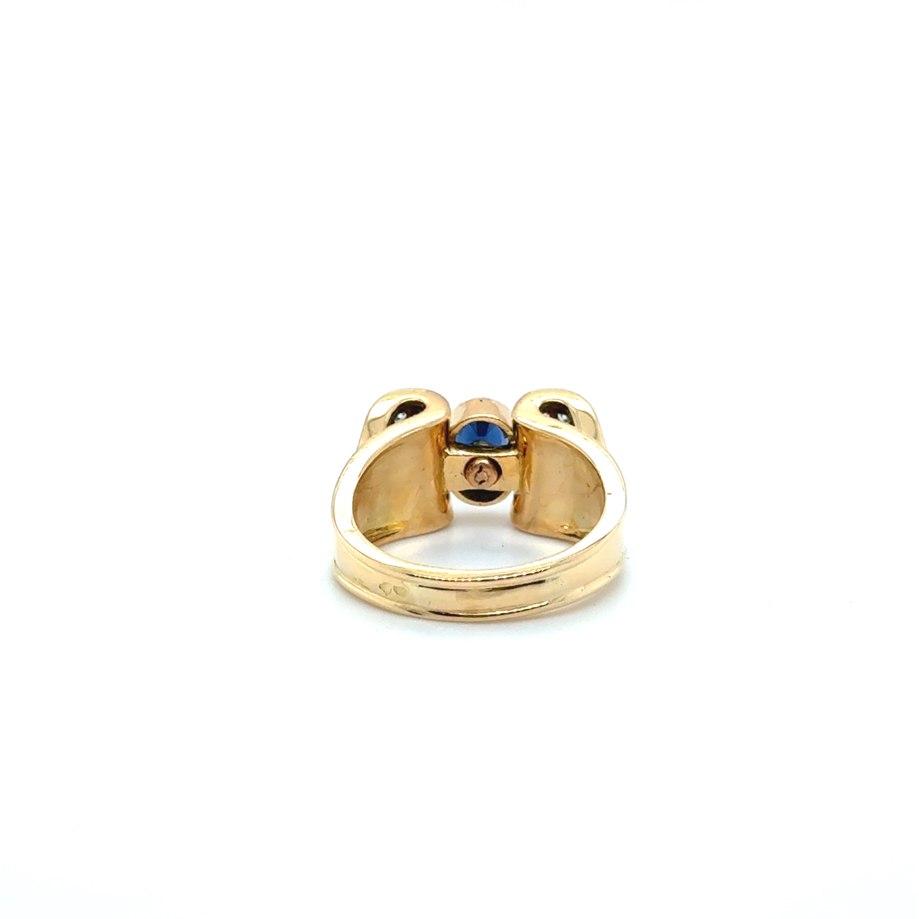 Bague Noeud Vintage - Or jaune -Platine - Saphir et Diamants