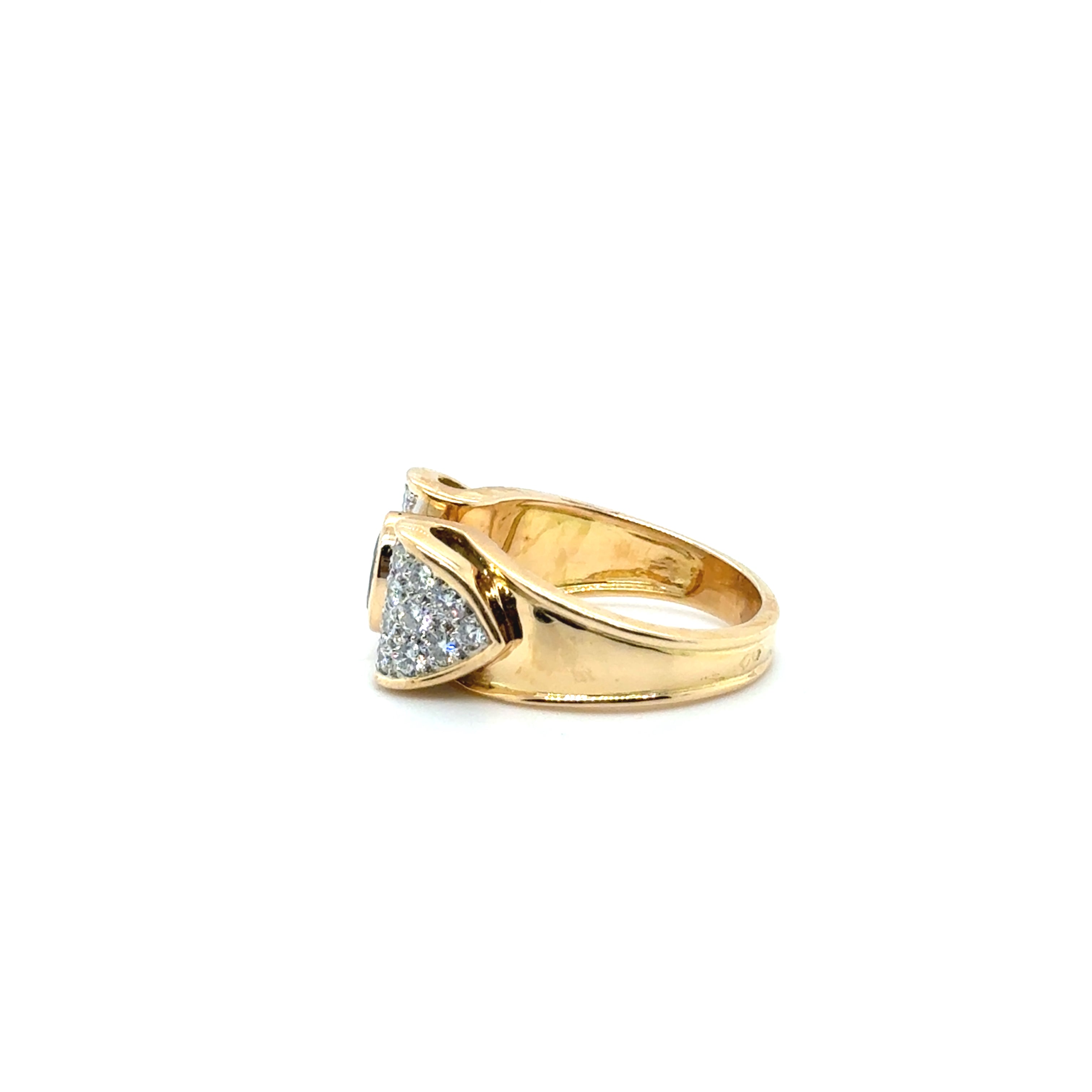 Bague Noeud Vintage - Or jaune -Platine - Saphir et Diamants