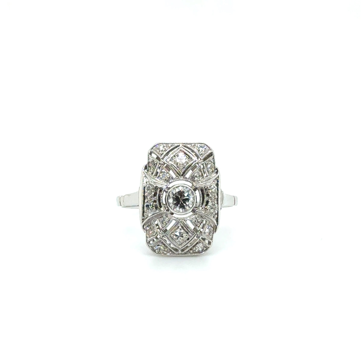 Art déco - Bague Platine et diamants