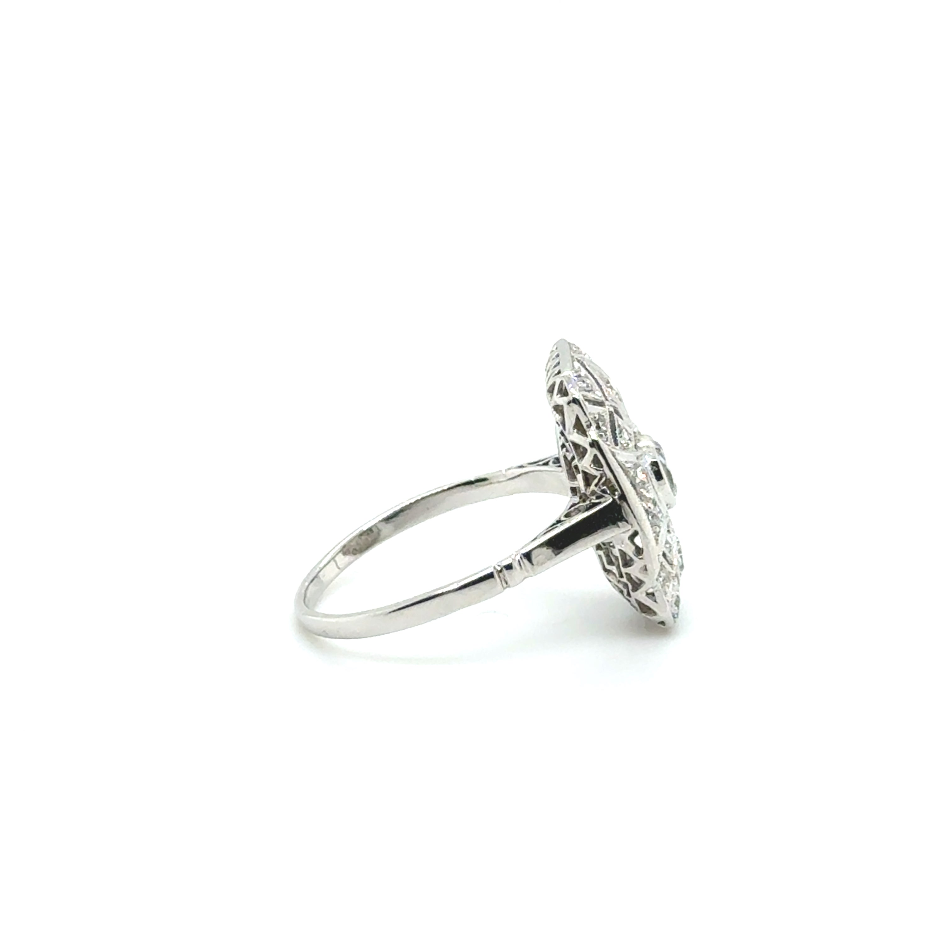 Art déco - Bague Platine et diamants