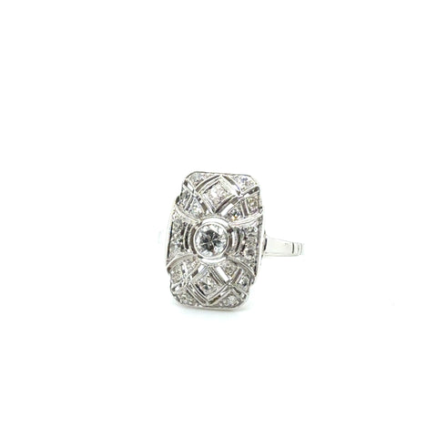Art déco - Bague Platine et diamants
