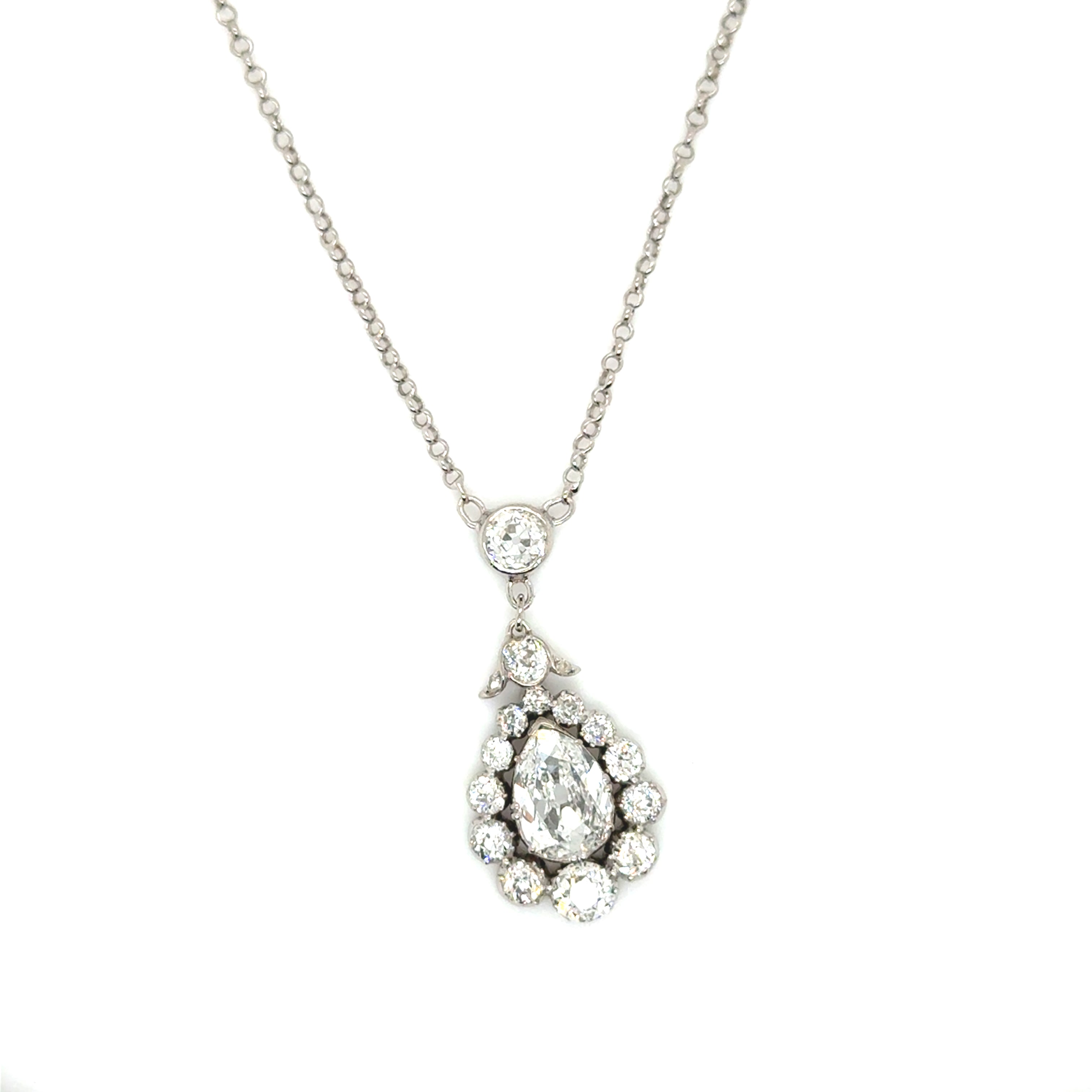 Pendentif Or blanc et Diamants - Époque 1900