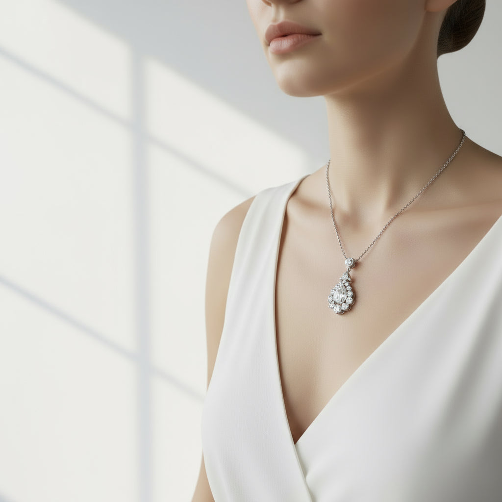 Pendentif Or blanc et Diamants - Époque 1900