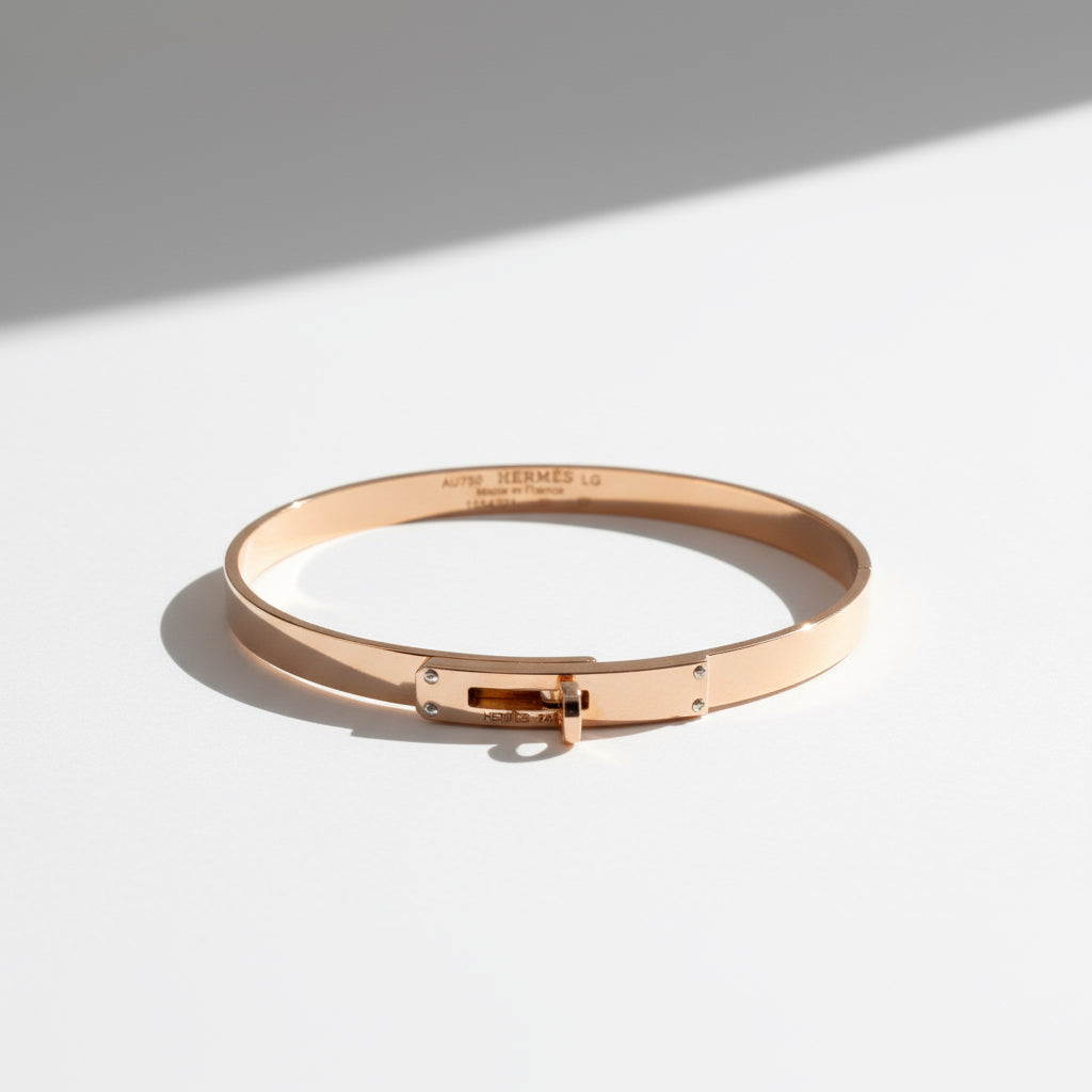 Bracelet Kelly Hermès - Or rose et diamants - Petit Modèle