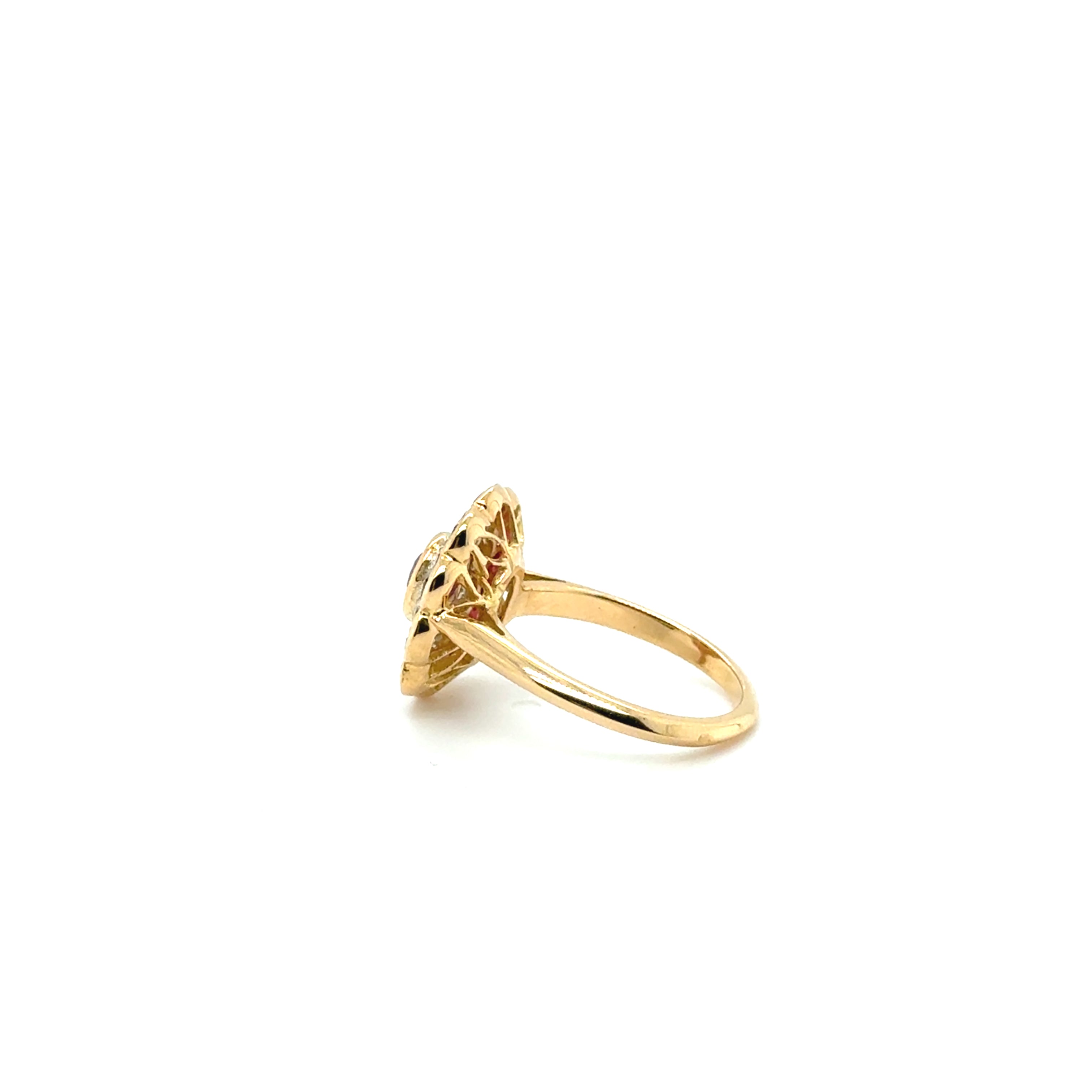 Bague Marguerite - Or jaune - Rubis et diamants