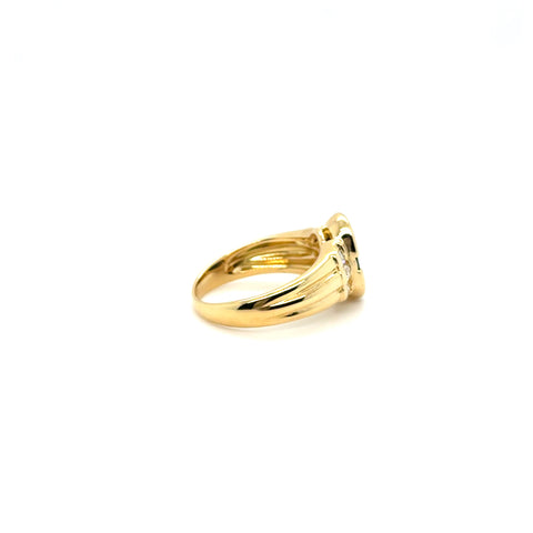 Vintage Yellow Gold Ring - Sapphire and Diamonds