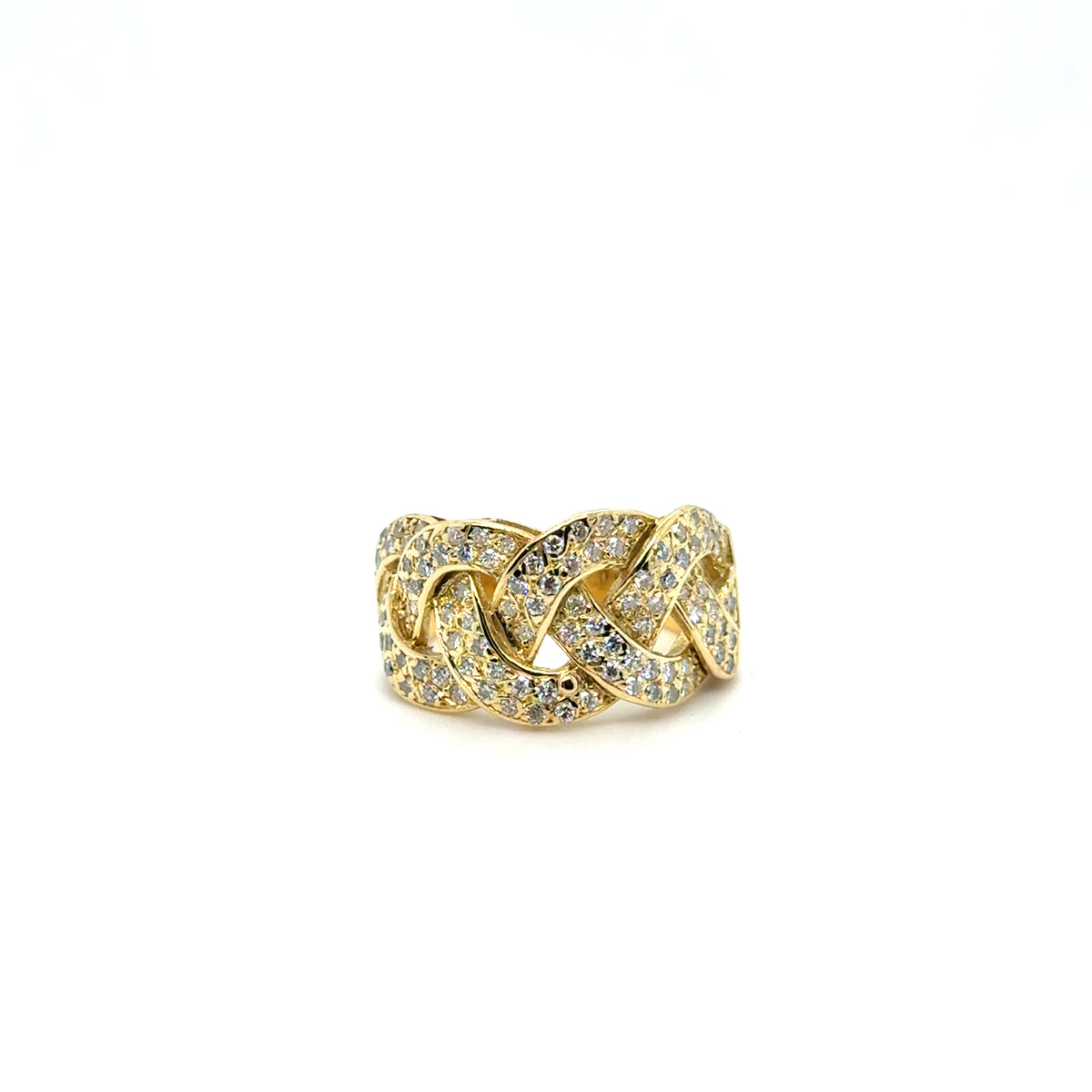 Yellow gold and diamond ring