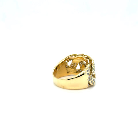 Yellow gold and diamond ring
