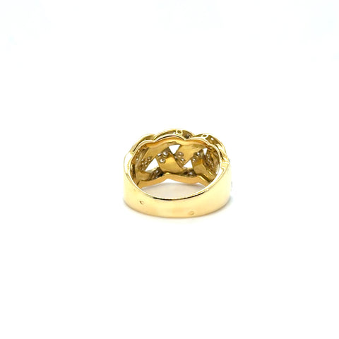Yellow gold and diamond ring