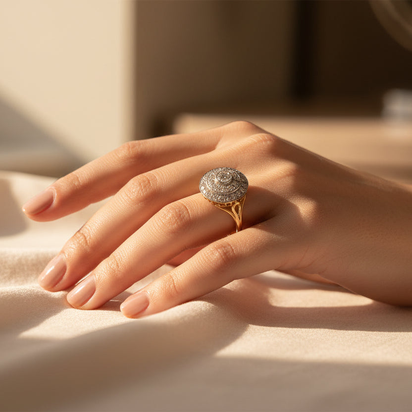 Bague Vintage deux ors - Diamants - 1940