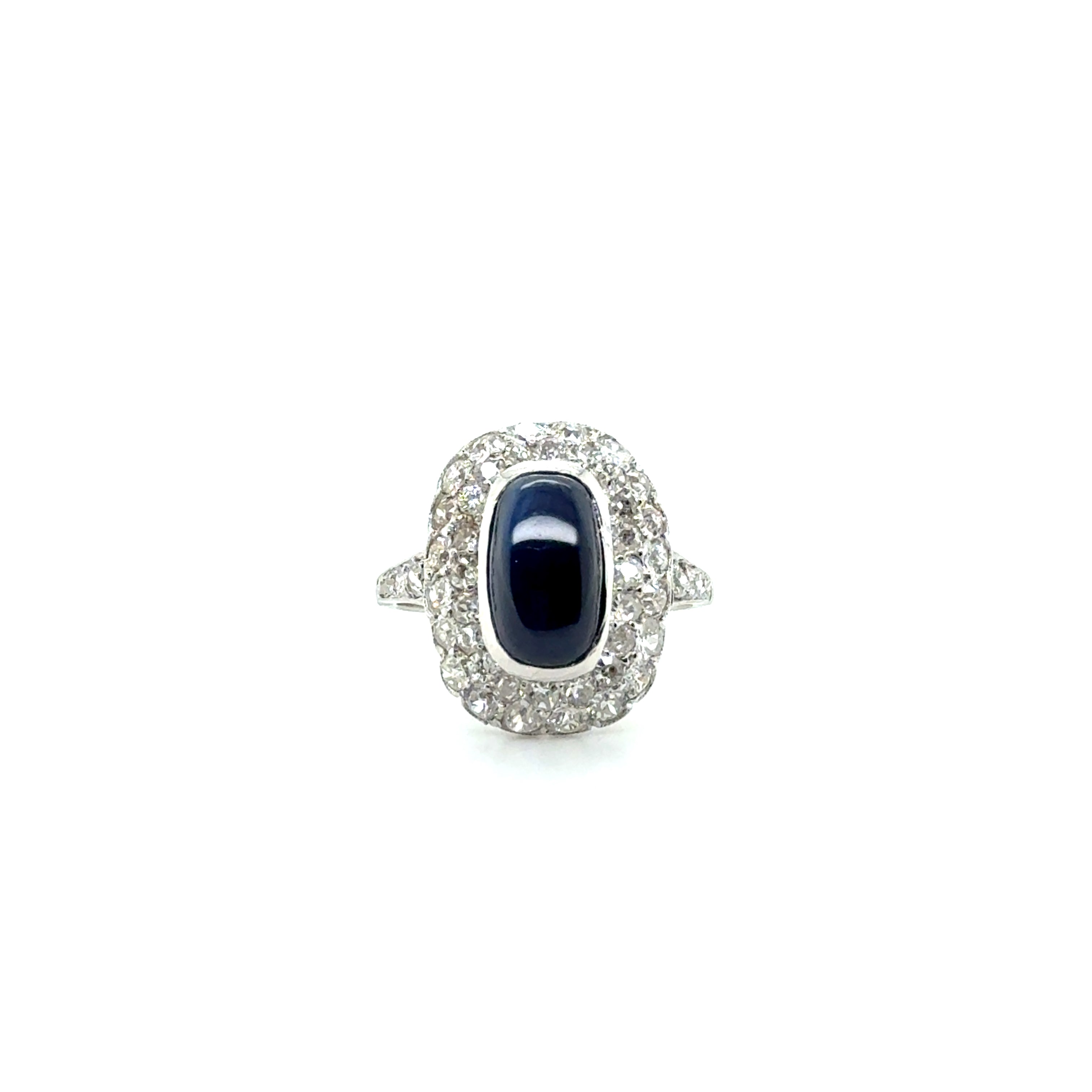 Bague Pompadour - Or Blanc - Saphir et Diamants