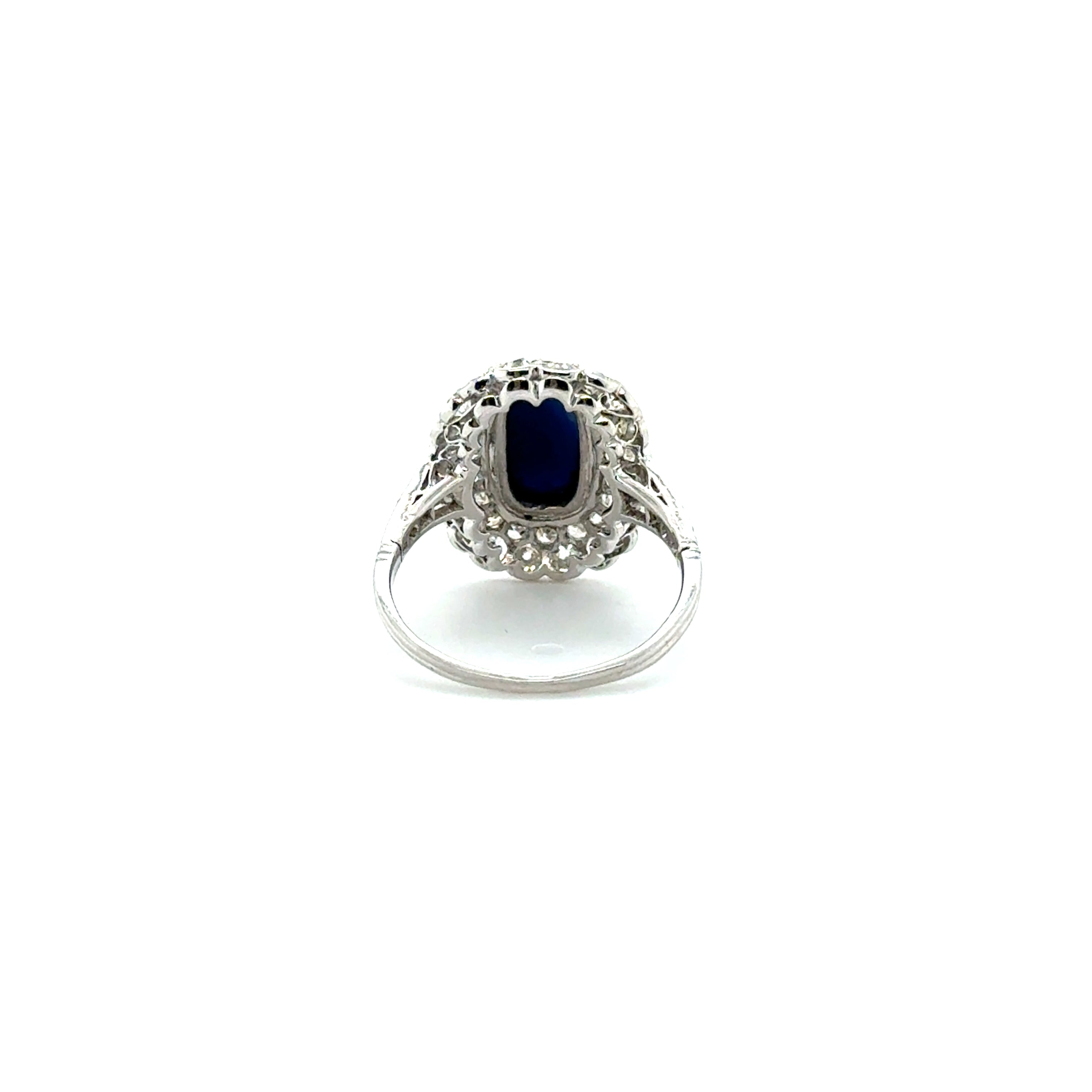 Bague Pompadour - Or Blanc - Saphir et Diamants