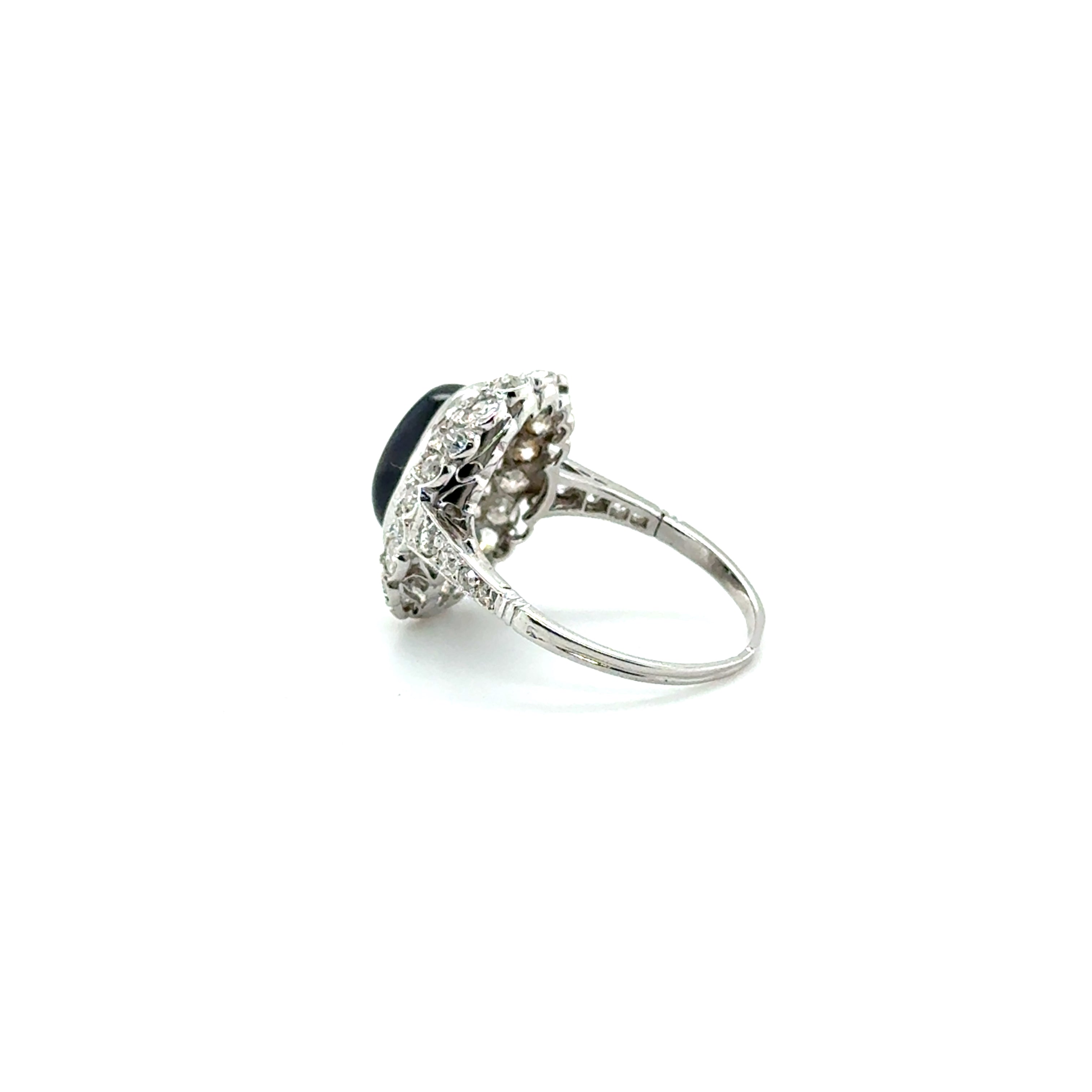 Bague Pompadour - Or Blanc - Saphir et Diamants