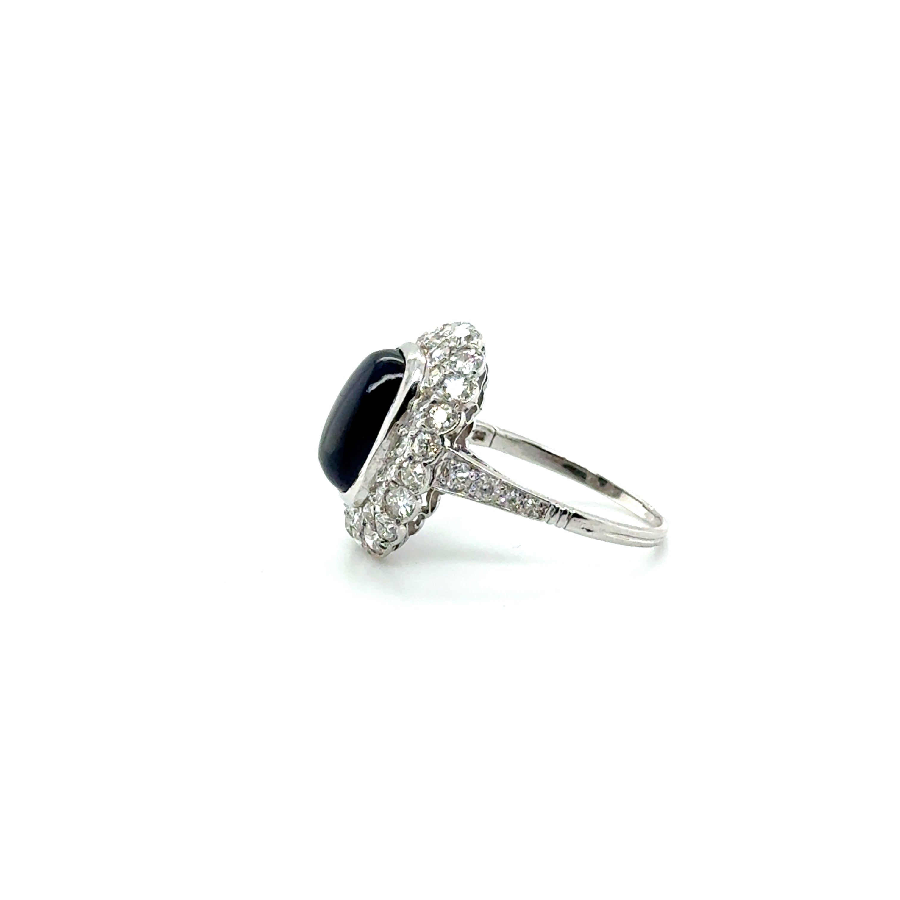 Bague Pompadour - Or Blanc - Saphir et Diamants