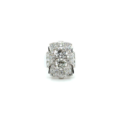 Art déco - Bague Platine - Diamants 3,72 carats