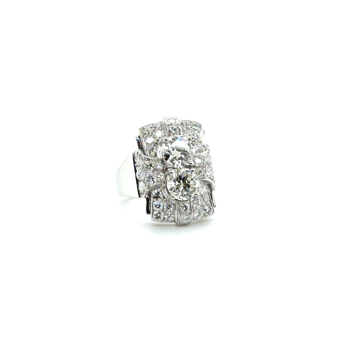 Art déco - Bague Platine - Diamants 3,72 carats