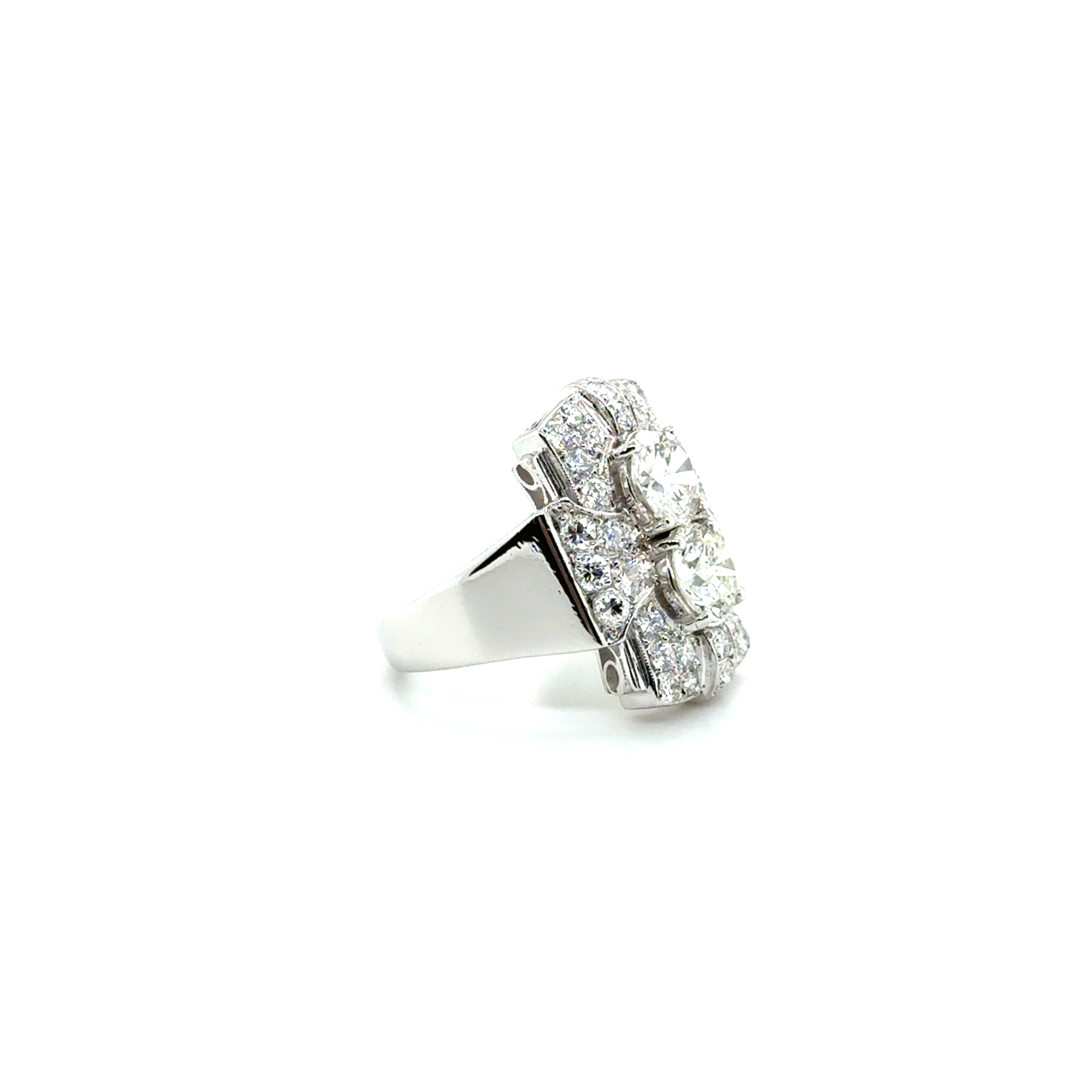 Art déco - Bague Platine - Diamants 3,72 carats