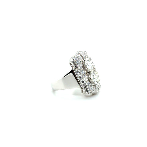 Art déco - Bague Platine - Diamants 3,72 carats