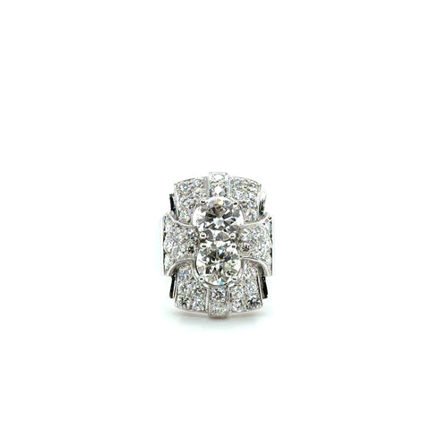 Art déco - Bague Platine - Diamants 3,72 carats