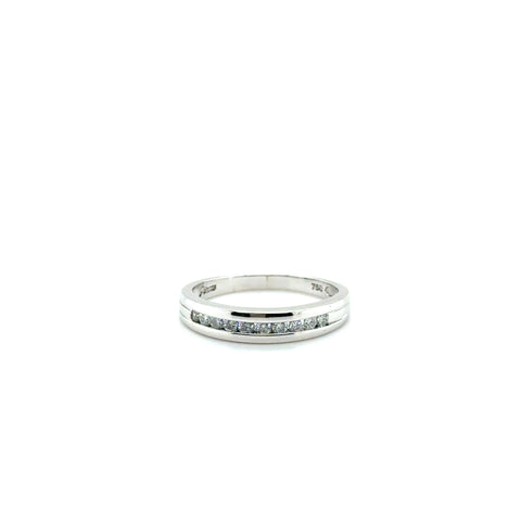 Demi Alliance Or Blanc et Diamants