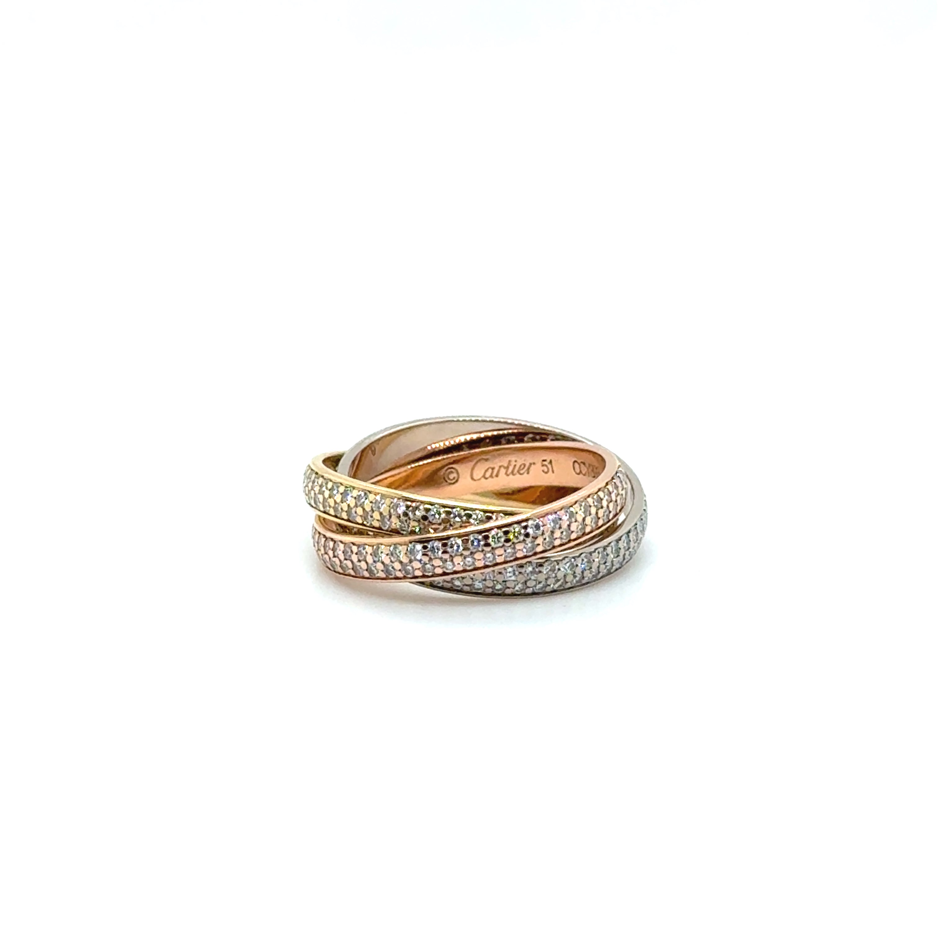 Cartier - Trinity ring - Small model - paved with diamonds