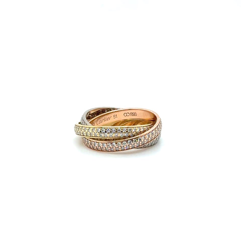 Cartier - Trinity ring - Small model - paved with diamonds