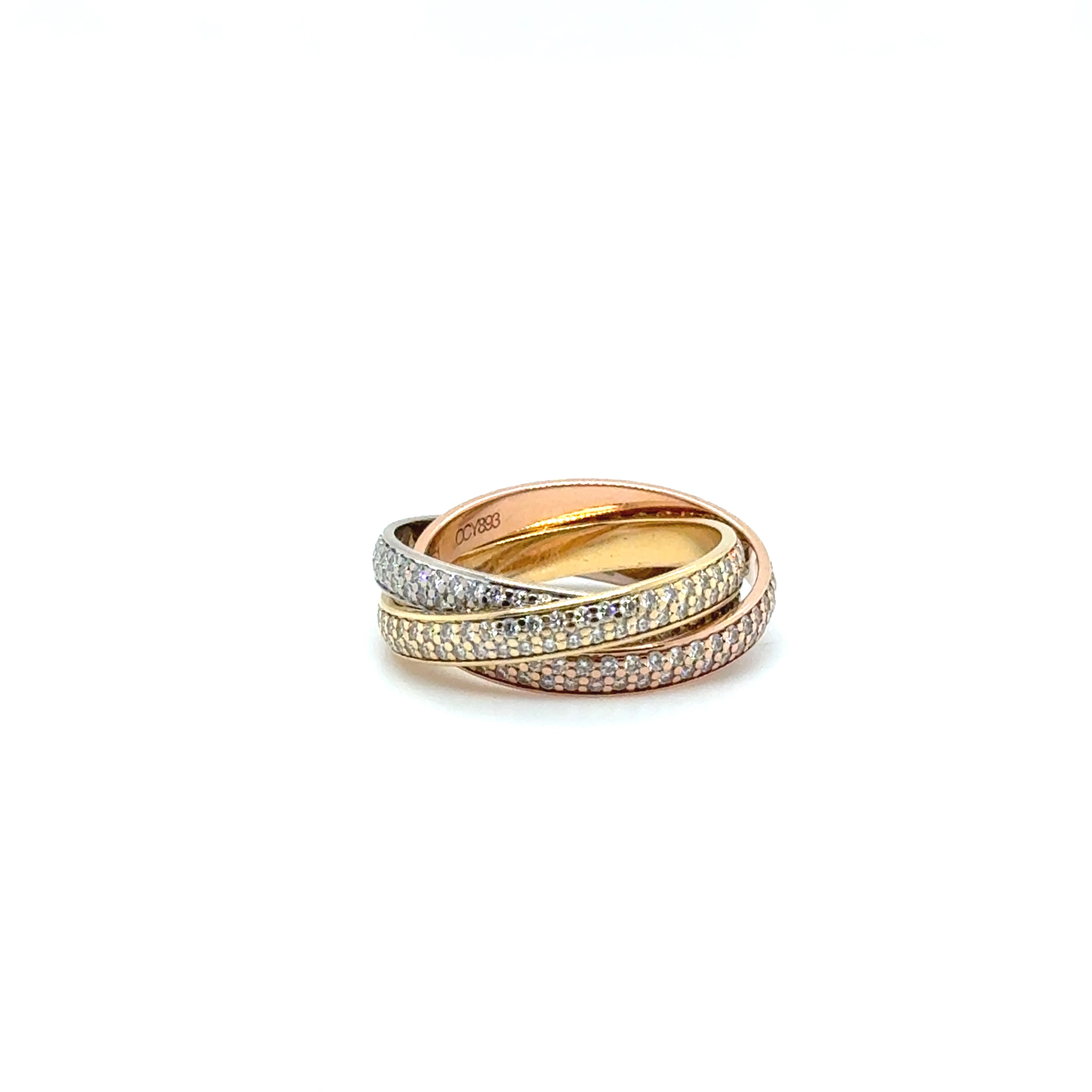 Cartier - Trinity ring - Small model - paved with diamonds