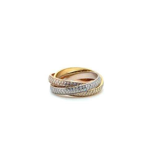 Cartier - Trinity ring - Small model - paved with diamonds
