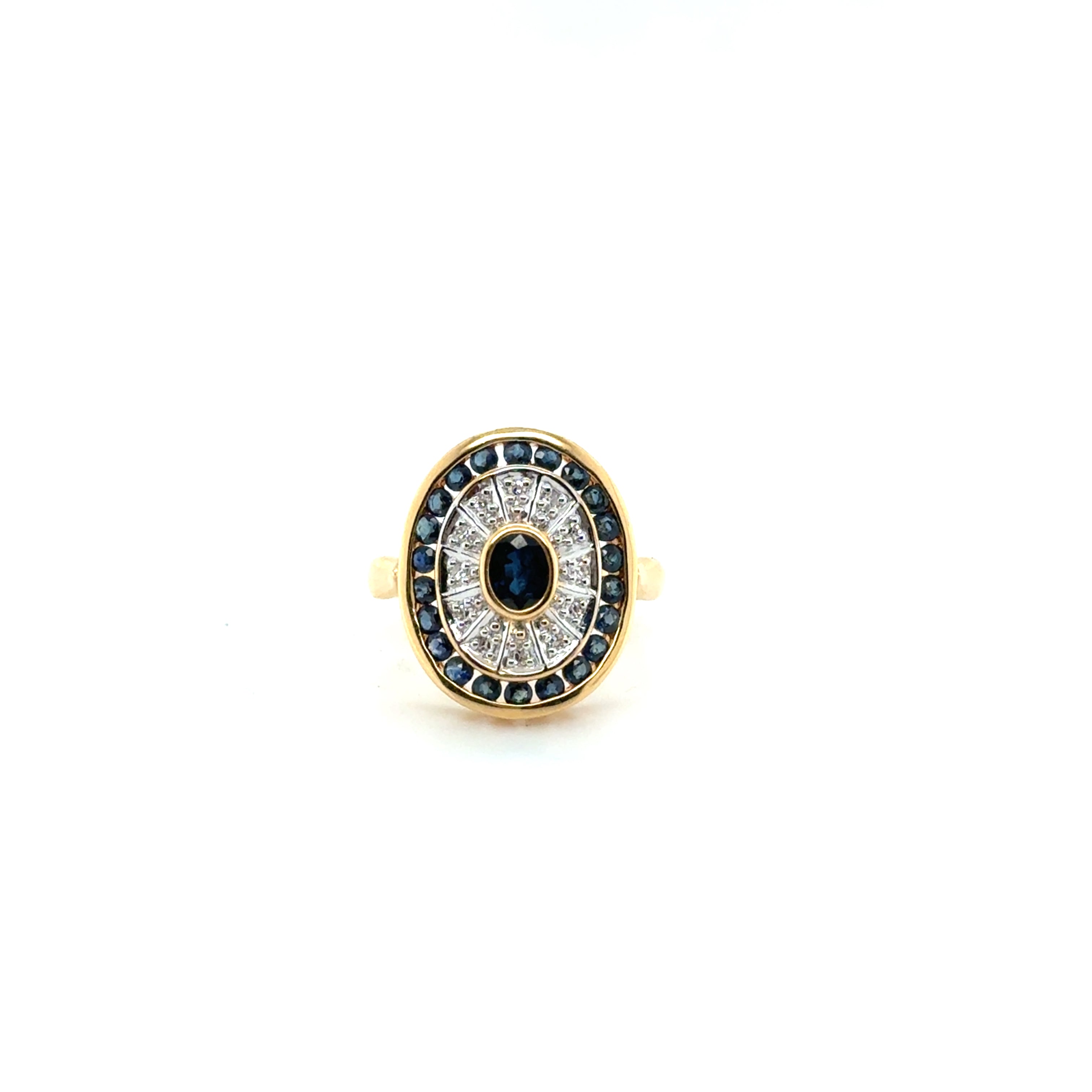Bague Or jaune - Saphirs et Diamants