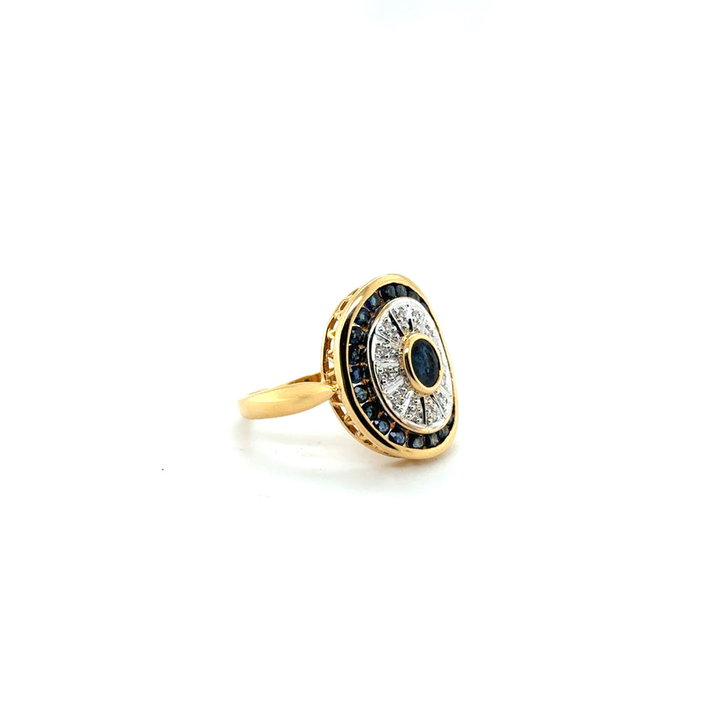 Bague Or jaune - Saphirs et Diamants
