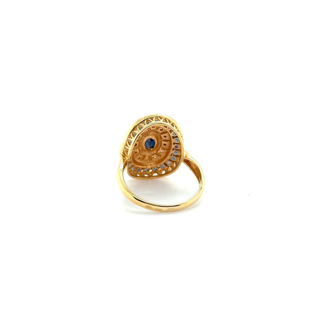 Bague Or jaune - Saphirs et Diamants