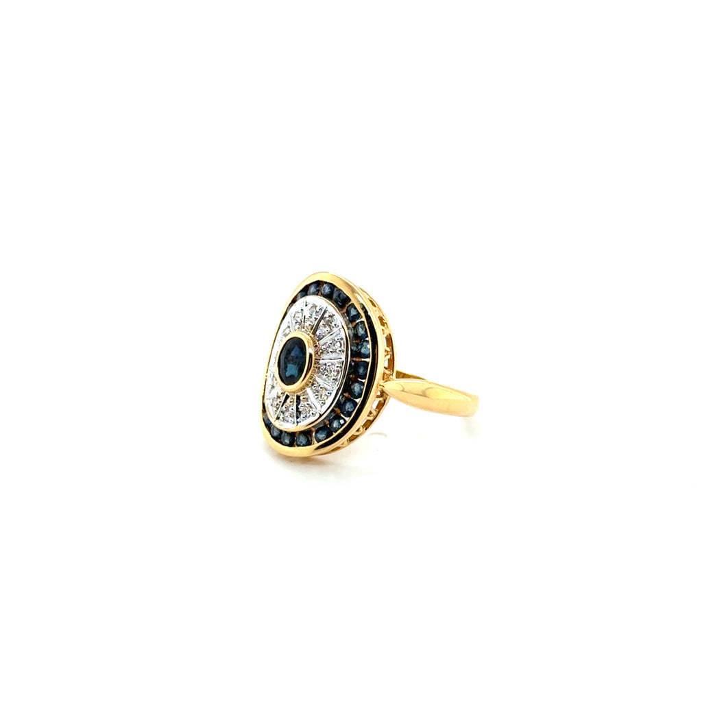 Bague Or jaune - Saphirs et Diamants