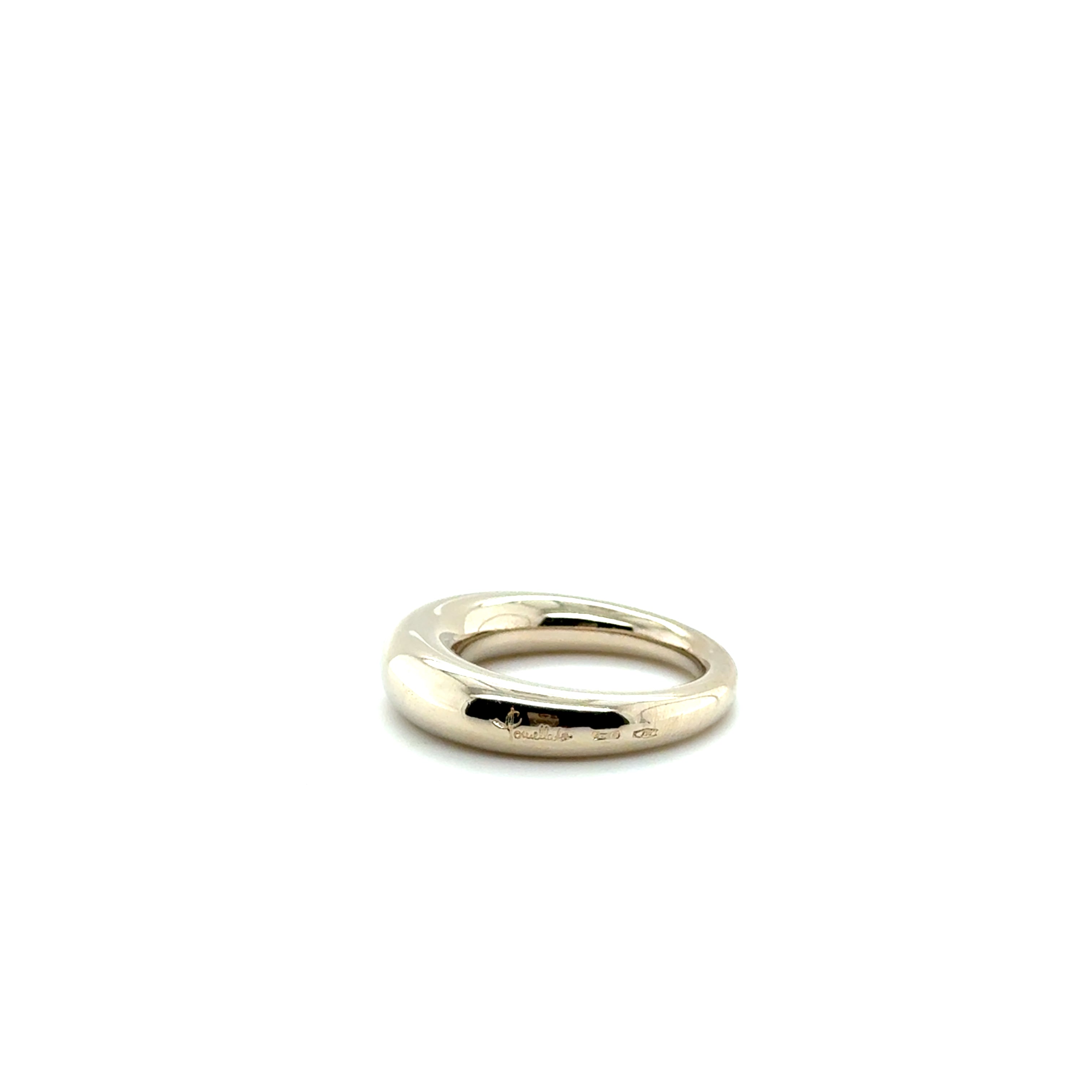 POMELLATO - Bague jonc or blanc champagne
