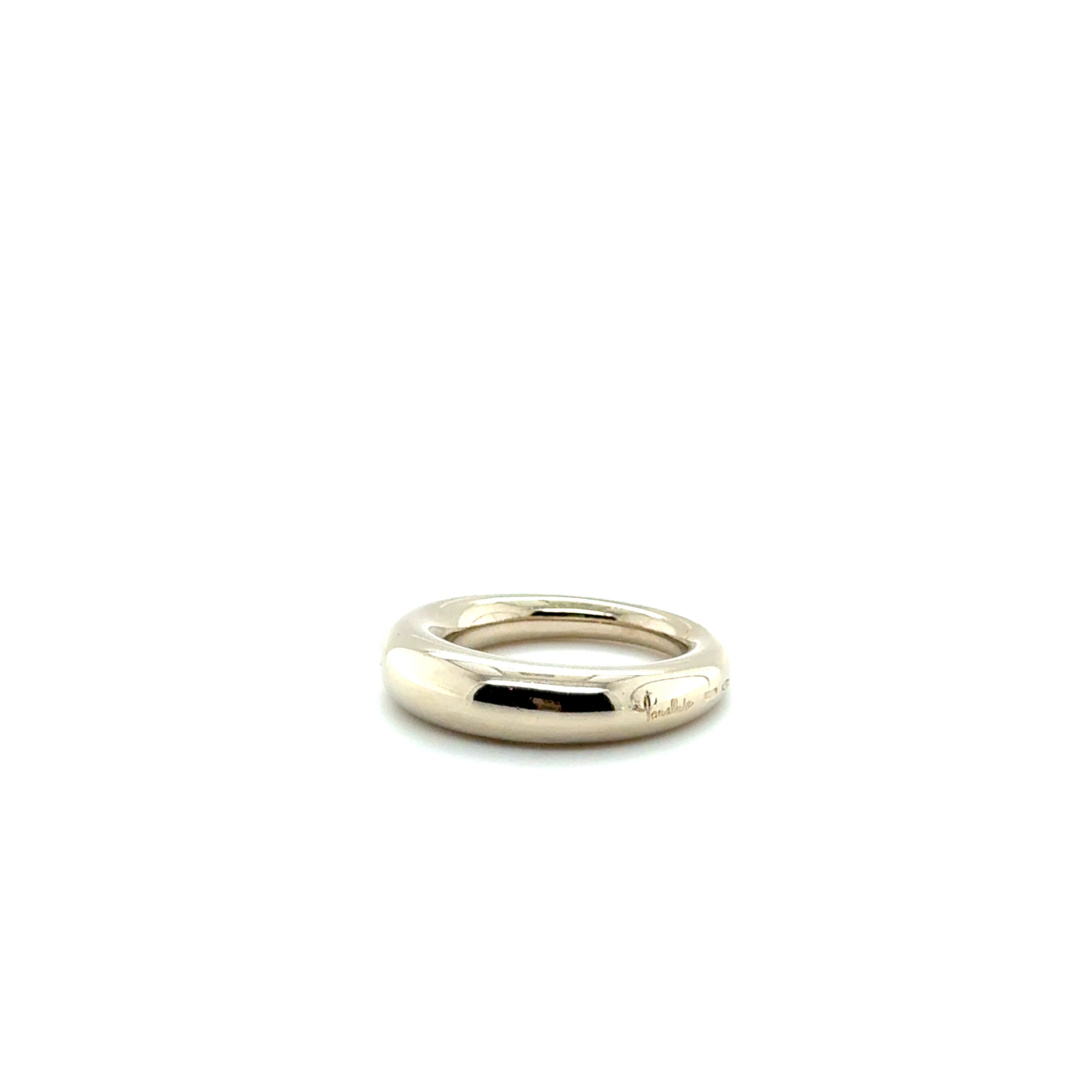 POMELLATO - Bague jonc or blanc champagne