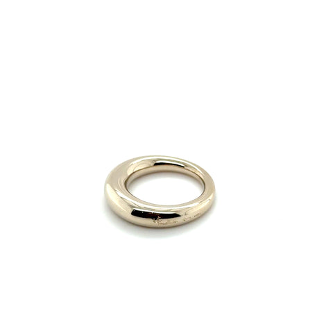 POMELLATO - Bague jonc or blanc champagne